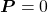 \boldsymbol{P}=0