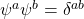 \psi^a\psi^b=\delta^{ab}