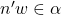 n'w\in\alpha