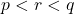 p<r<q
