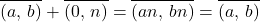\begin{equation*}\overline{(a,\,b)}+\overline{(0,\,n)}=\overline{(an,\,bn)}=\overline{(a,\,b)}\end{equation*}