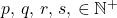 p,\,q,\,r,\,s,\,\in\mathbb{N}^+