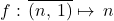 f:\,\overline{(n,\,1)}\mapsto\,n