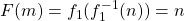F(m)=f_1(f_1^{-1}(n))=n