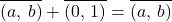\begin{equation*}\overline{(a,\,b)}+\overline{(0,\,1)}=\overline{(a,\,b)}\end{equation*}